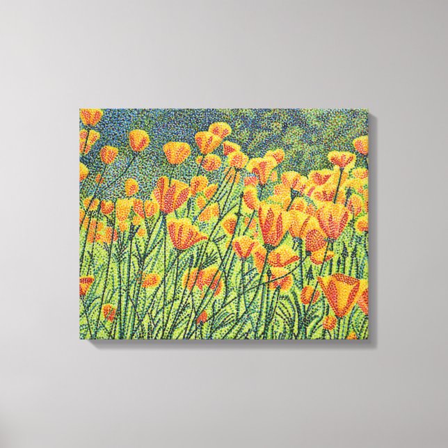Golden Poppy Fields Leinwanddruck (Vorderseite)