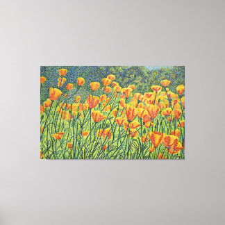 Golden Poppy Fields Leinwanddruck