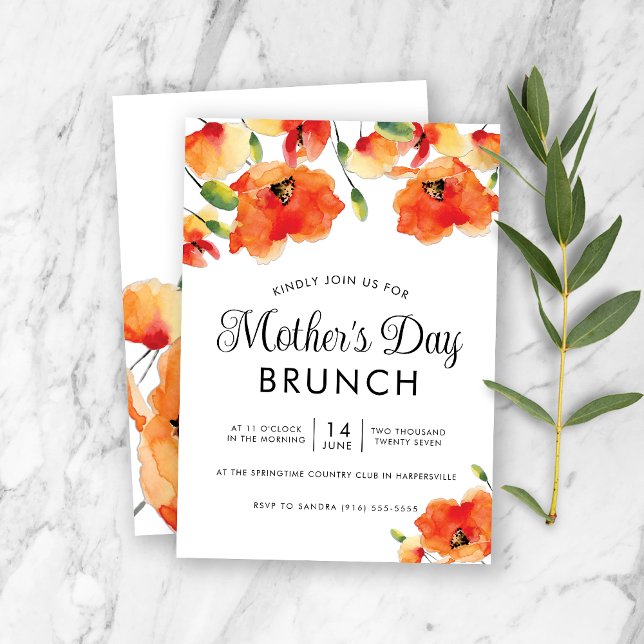 Golden Poppy Mother Day Brunch Einladung (Von Creator hochgeladen)