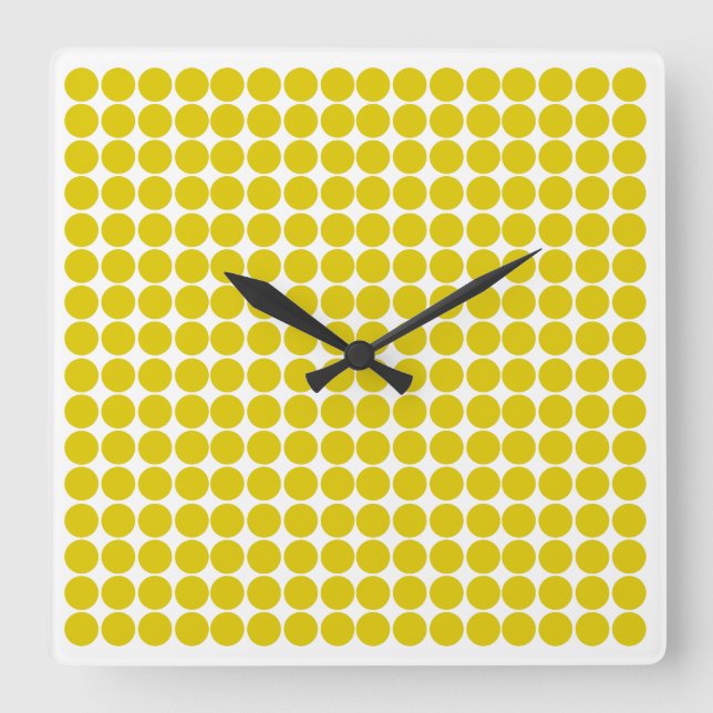 Golden Poppy Safari Dot Quadratische Wanduhr (Vorderseite)