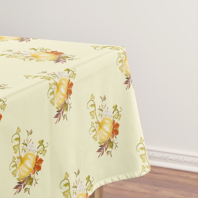 Golden Pumpkin Fall Foliage Tischdecke (Beispiel)