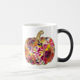 Golden Pumpkin & Floral Delight Coffee Tasse