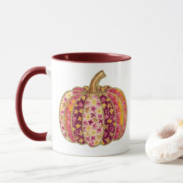 Golden Pumpkin & Floral Delight Coffee Tasse