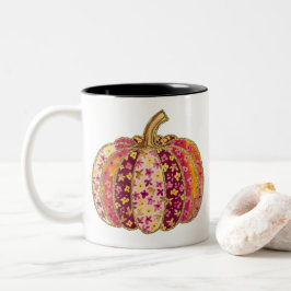 Golden Pumpkin & Floral Delight Coffee Tasse