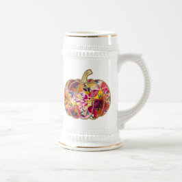 Golden Pumpkin & Floral Delight Coffee Tasse