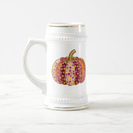 Golden Pumpkin & Floral Delight Coffee Tasse