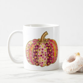 Golden Pumpkin & Floral Delight Coffee Tasse