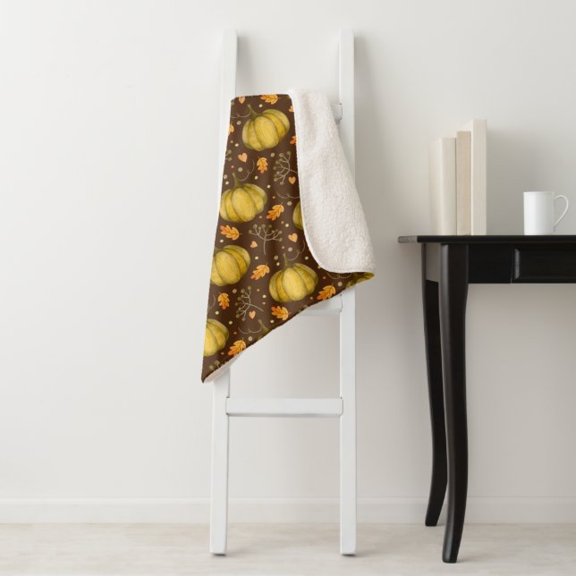 Golden Pumpkins Sherpa Blanket Sherpadecke (Beispiel)