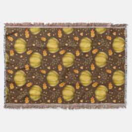 Golden Pumpkins Throw Blanket Decke