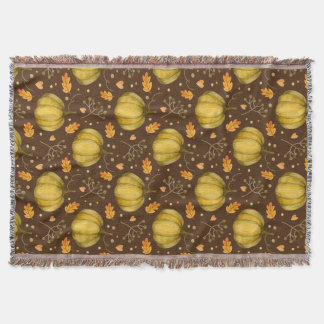 Golden Pumpkins Throw Blanket Decke