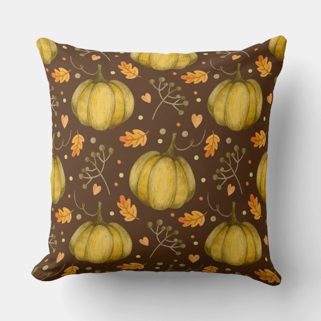 Golden Pumpkins Throw Kissen (Vorderseite)