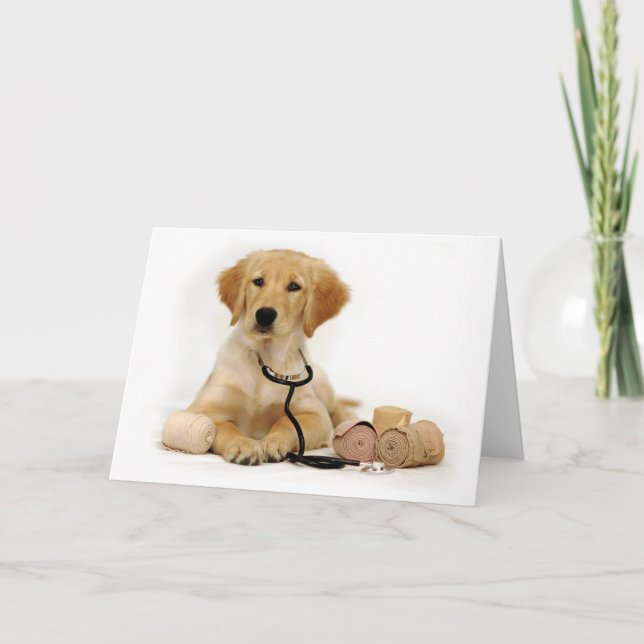 Golden Puppy Doctor Karte (Vorderseite)