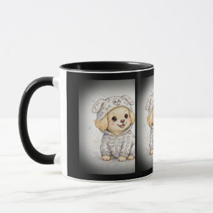 Golden Puppy Skelett Kostüm Halloween Tasse