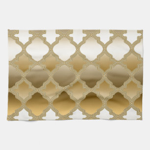 Golden Quatrefoil marokkanisches Gittermuster Handtuch