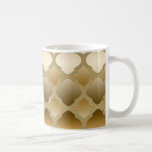 Golden Quatrefoil marokkanisches Gittermuster Kaffeetasse