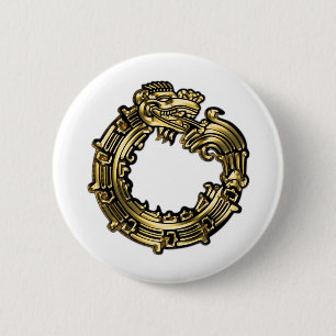 Golden Quetzalcoatl Button