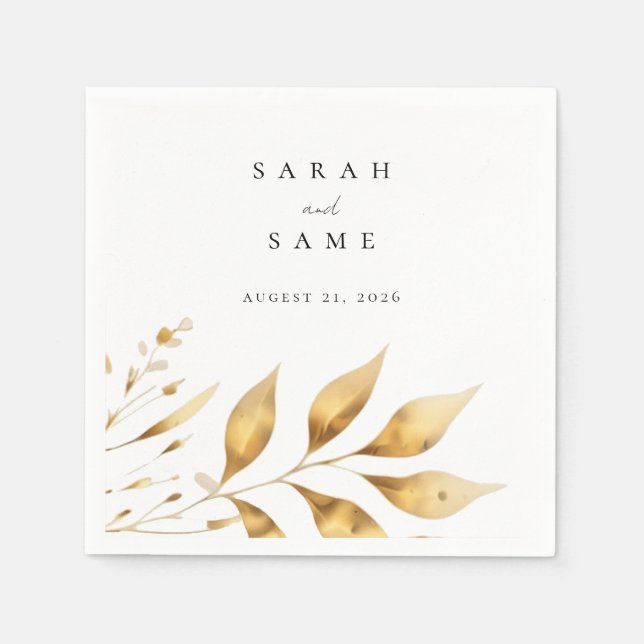 Golden Radiance Wedding Napkins Serviette (Vorderseite)