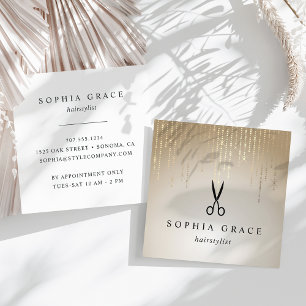 Golden Rain Fairstylist Schere Quadratische Visitenkarte