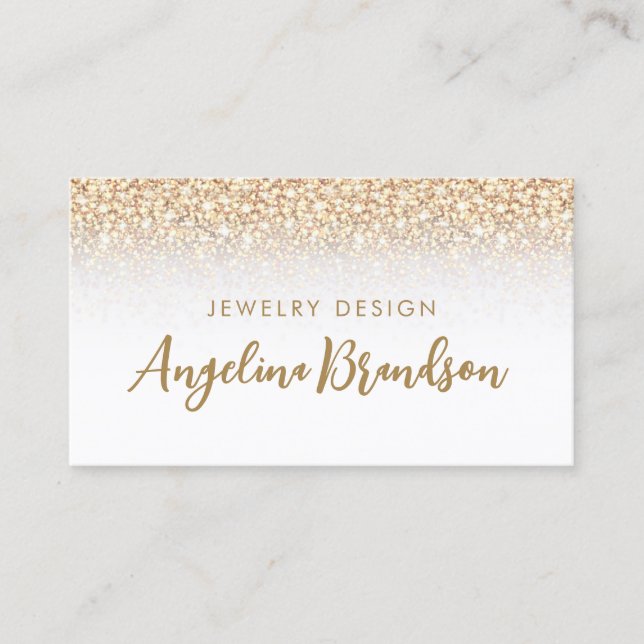 Golden Rain Juwelier Designer White Card Visitenkarte (Vorderseite)