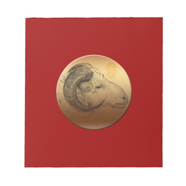 Golden Ram Year Chinese Astrology Bloc-notes (Devant)