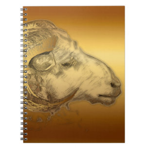 Golden Ram Year Chinese Zodiac Aries Notebook Notizblock