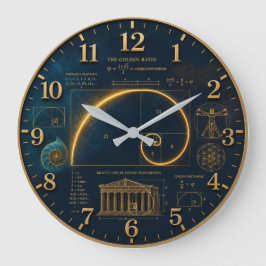 Golden Ratio Fibonacci Spiral Mathematics Große Wanduhr