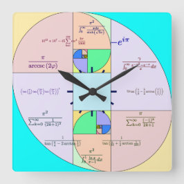Golden Ratio Math Clock Quadratische Wanduhr