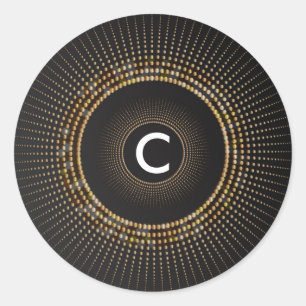 Golden Rays Chic Glamor Monogram Stickers Initiaux