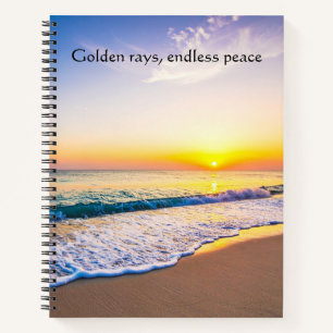 Golden Rays Endloser Frieden Ozean Notizbuch