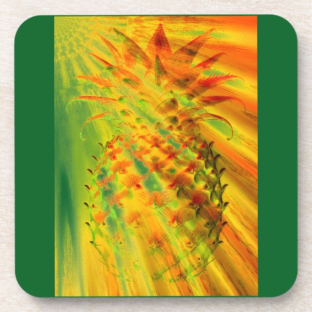 Golden Rays Passing Through A Large Pineapple Getränkeuntersetzer (Vorderseite)