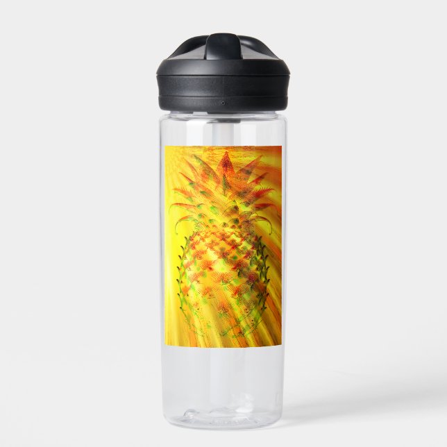 Golden Rays Passing Through A Large Pineapple Trinkflasche (Vorderseite)