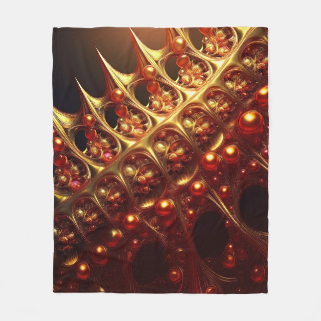 Golden Razor Sharp Fraktal Fleecedecke (Vorderseite)