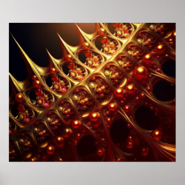 Golden Razor Sharp Fraktal Poster
