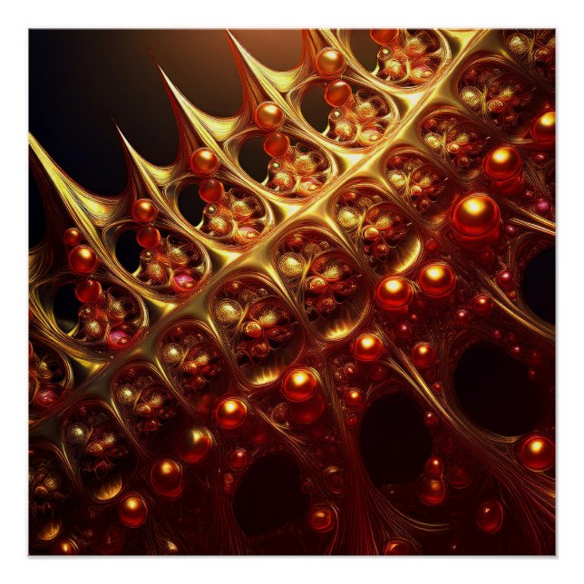 Golden Razor Sharp Fraktal Poster (Vorderseite)