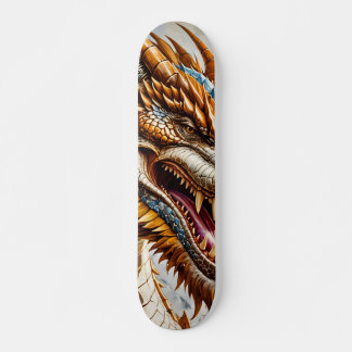 Golden Realistic Dragon Poster Skateboard