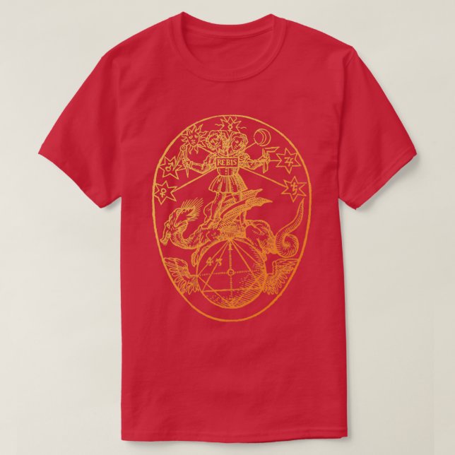Golden Rebis Vintag Alchemy Illustration T-Shirt (Design vorne)
