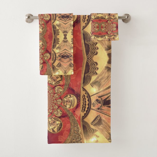 Golden Red African Print Art Design (En situation)