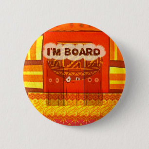 Golden Red African Traditional Colors Funny Am bor Button