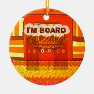 Golden Red African Traditional Colors Funny Am bor Keramik Ornament