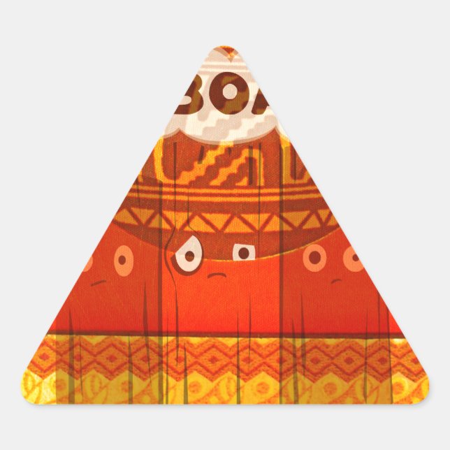 Golden Red African Traditional Colors Print Dreieckiger Aufkleber (Vorderseite)