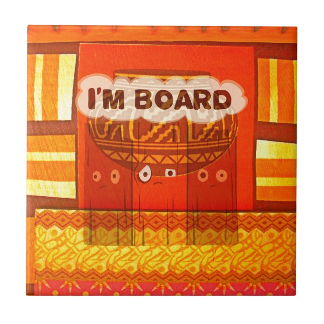Golden Red African Traditional Colors Print Fliese (Vorderseite)