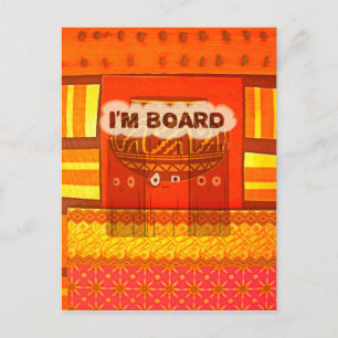 Golden Red African Traditional Colors Print Postkarte
