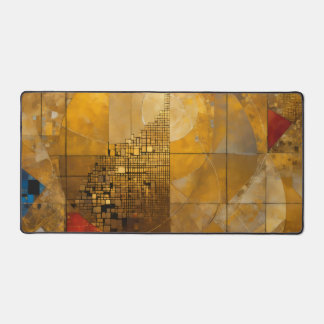 Golden, Red, Blue Geometric Heaven Schreibtischunterlage