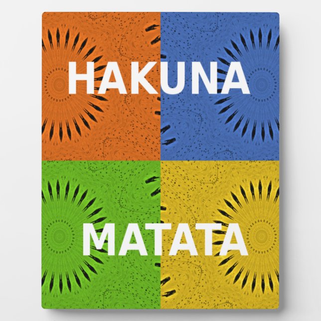 Golden Red Blue Green Hakuna Matata Fotoplatte (Vorderseite)
