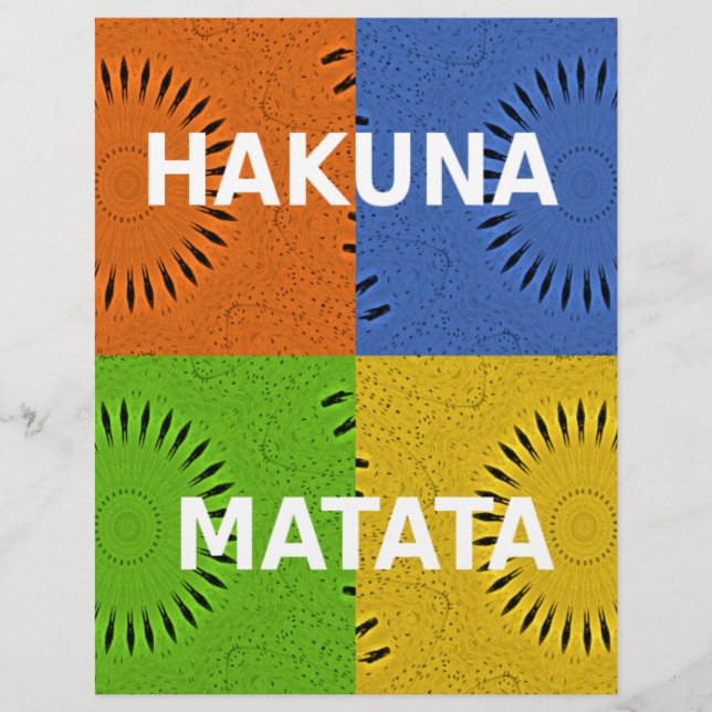 Golden Red Blue Green Hakuna Matata Vector Design (Vorderseite)