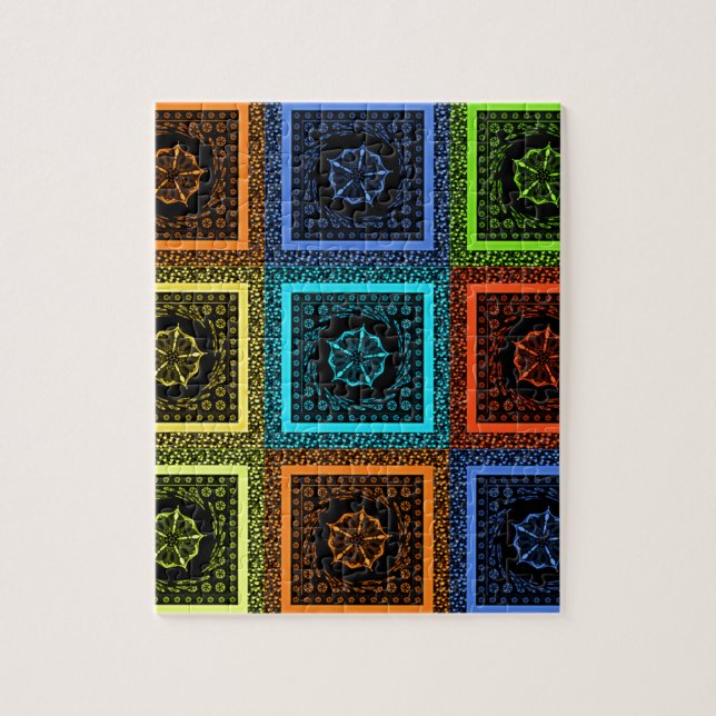 Golden Red Blue Green Masai Traditionelle Farben (Vertikal)