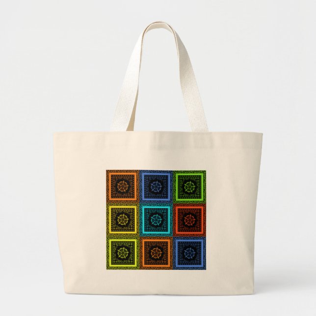 Golden Red Blue Green Masai Traditionelle Farben Jumbo Stoffbeutel (Vorne)