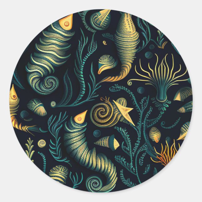 Golden Reefs Runder Aufkleber (Vorderseite)