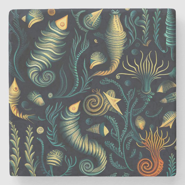 Golden Reefs Steinuntersetzer (Vorderseite)