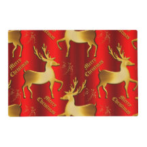 Golden Reindeer Frohe Weihnachten Rot